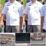 Terkesan tidak menghargai lambang negara Indonesia, umbul-umbul bergambar Garuda Berserakan di halaman kantor camat Hamparan Perak.