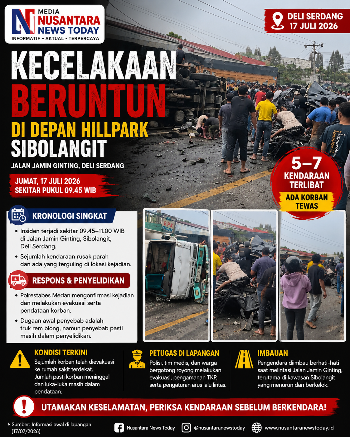 file_0000000090c071faa25d8e68881f6d12 Kecelakaan Beruntun Guncang Sibolangit, Sejumlah Kendaraan Ringsek dan Korban Dievakuasi