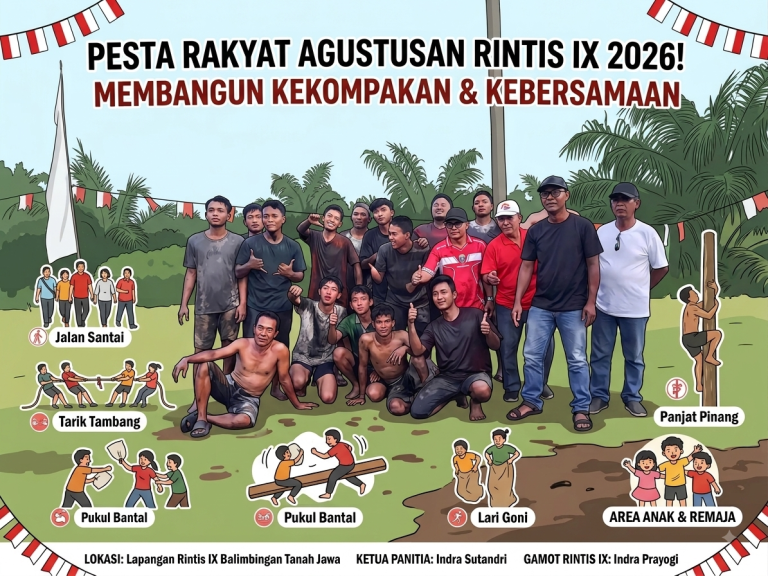 Warga Rintis IX Tanah Jawa Gelar Pesta Rakyat Penuh Semangat Kebersamaan Rayakan HUT RI ke-81