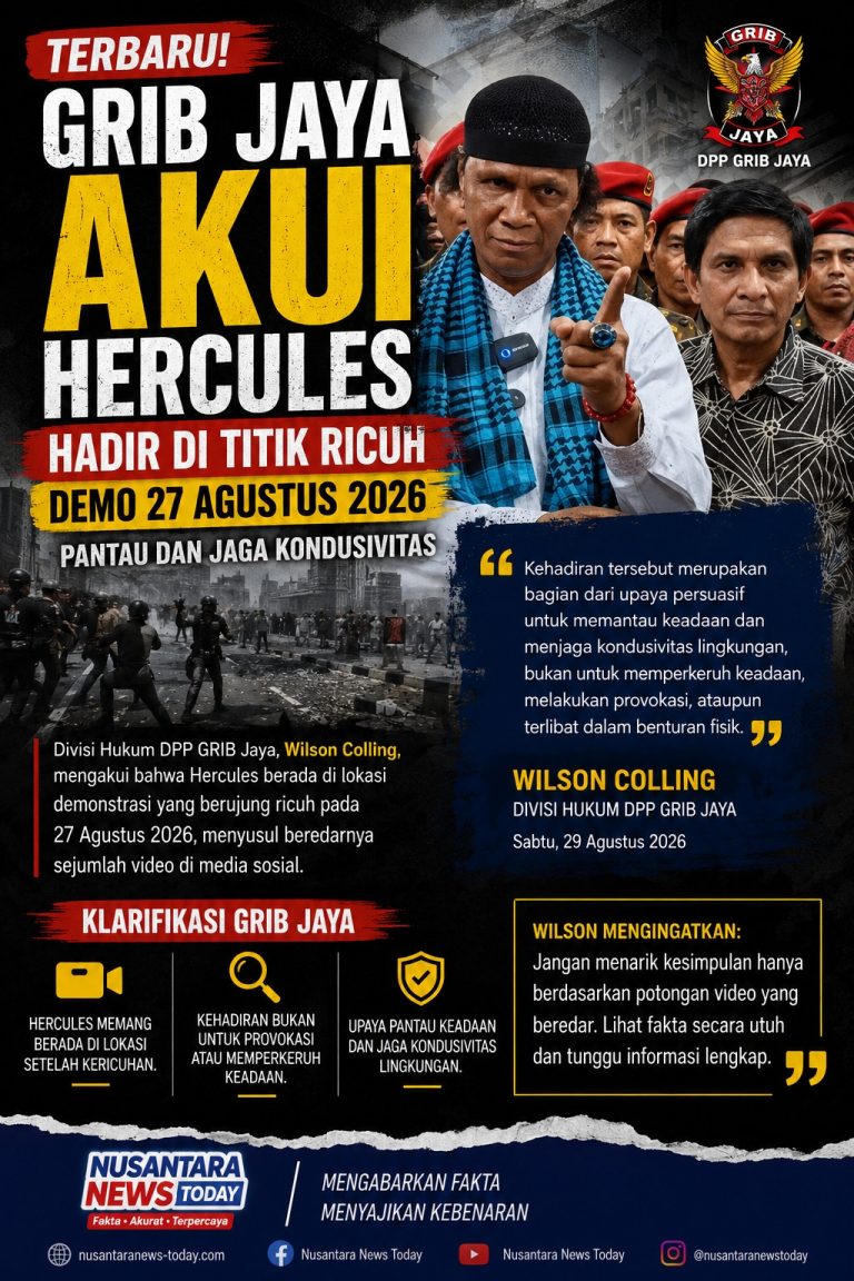 Divisi Hukum DPP GRIB Jaya Akui Hercules Berada di Lokasi Demo 27 Agustus 2026