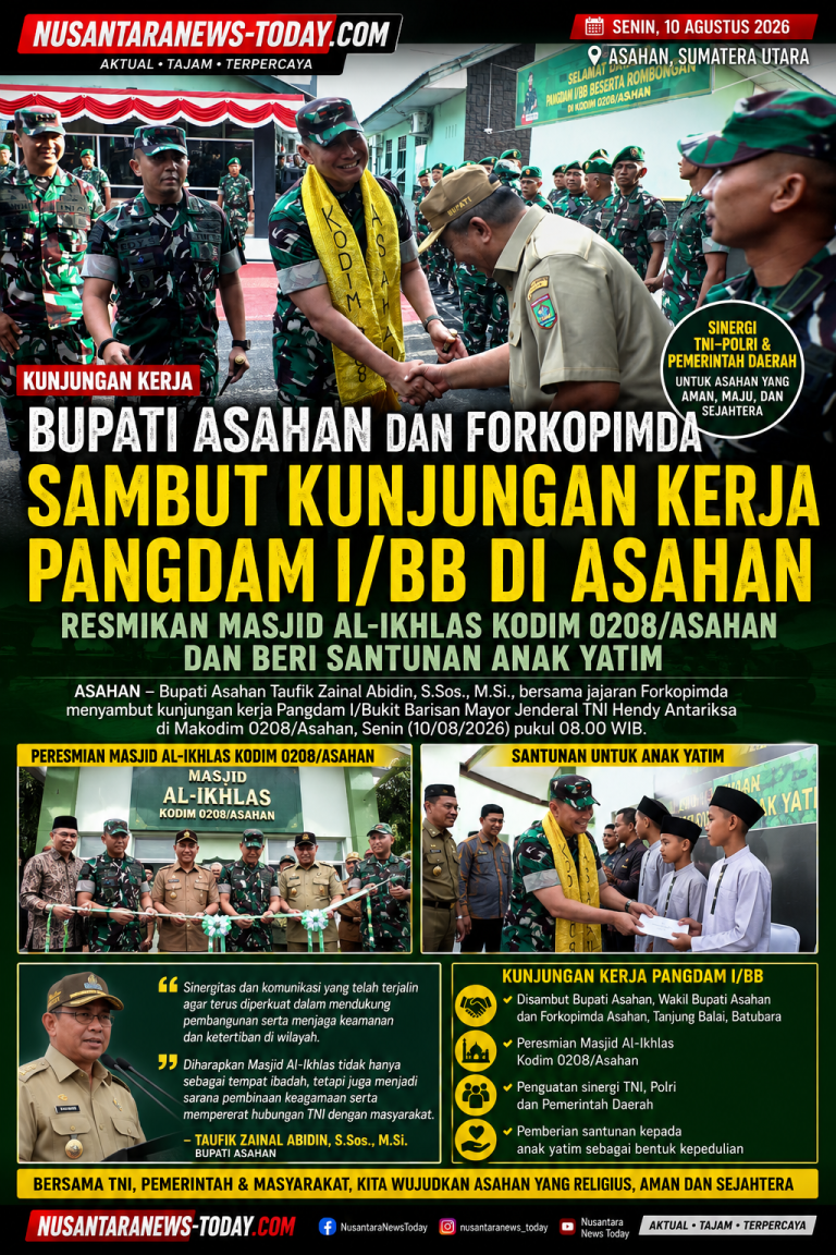 Bupati Asahan dan Forkopimda Sambut Kunjungan Kerja Pangdam I/BB, Resmikan Masjid Al-Ikhlas