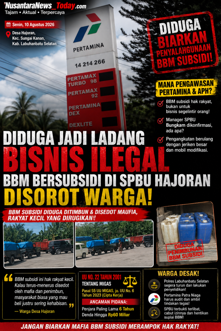 Dugaan Penyalahgunaan BBM Bersubsidi di SPBU Hajoran Labusel Memicu Sorotan Warga