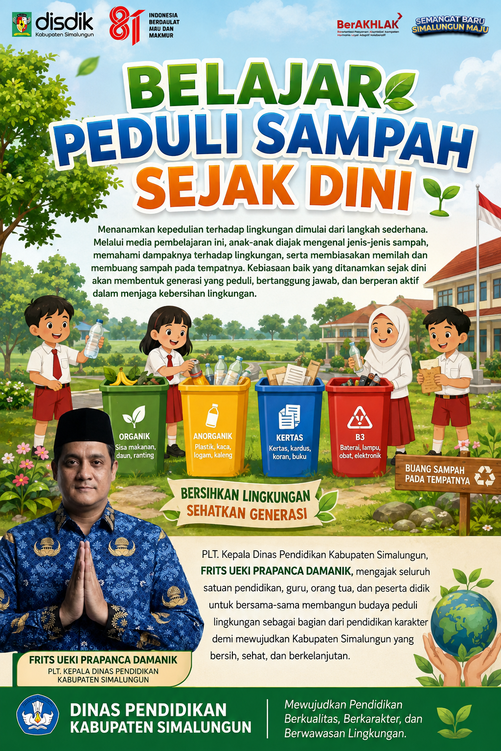 file_000000006f4081fda0e19aac6b57132e Belajar Peduli Sampah Sejak Dini, Disdik Simalungun Perkuat Pendidikan Karakter Berwawasan Lingkungan