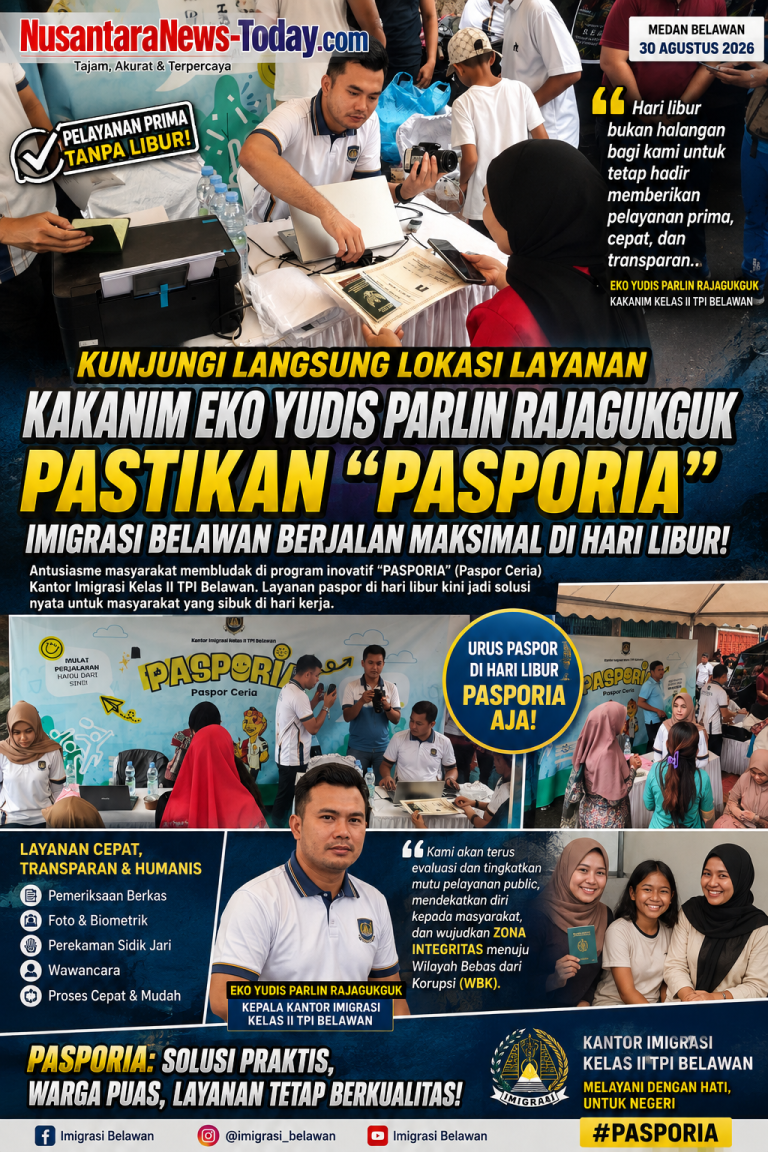 Imigrasi Belawan Sukses Gelar “Pasporia” di Hari Libur, Kakanim Pantau Langsung Pelayanan Prima
