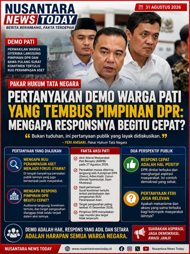 Aksi Warga Pati Tembus Pimpinan DPR, Pakar Hukum Tata Negara Soroti Respons Cepat dan Fokus Tuntutan