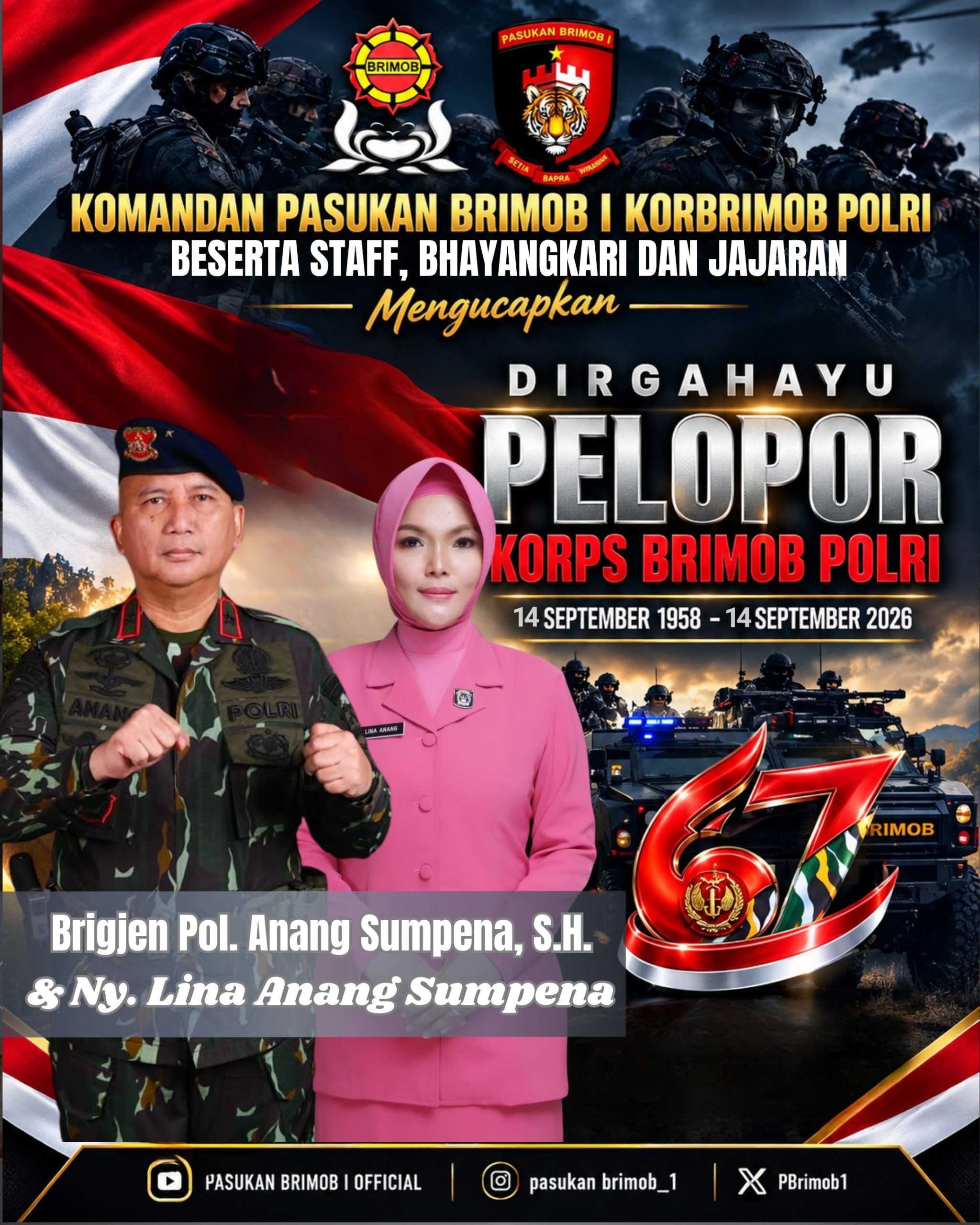 IMG-20260914-WA0000 Komandan Pasukan Brimob I Korbrimob Polri Beserta Staf dan Bhayangkari Ucapkan Selamat HUT ke-67 Pelopor Korps Brimob Polri