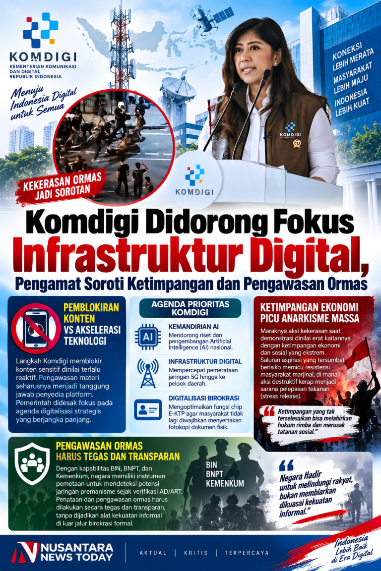 Komdigi Didorong Fokus Infrastruktur Digital, Pengamat Soroti Ketimpangan dan Pengawasan Ormas