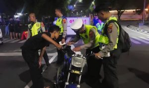 Diduga Hendak Balap Liar, 29 Motor Diamankan Satlantas Polrestabes Medan di Jalan Diponegoro