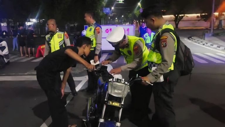 Diduga Hendak Balap Liar, 29 Motor Diamankan Satlantas Polrestabes Medan di Jalan Diponegoro