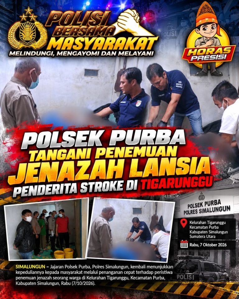 Polisi Bersama Masyarakat, Polsek Purba Tangani Penemuan Jenazah Lansia Penderita Stroke di Tigarunggu