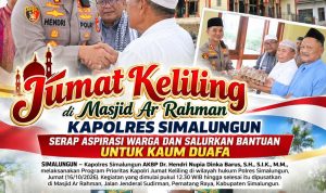 Jumat Keliling di Masjid Ar Rahman, Kapolres Simalungun Serap Aspirasi Warga dan Salurkan Bantuan untuk Kaum Duafa