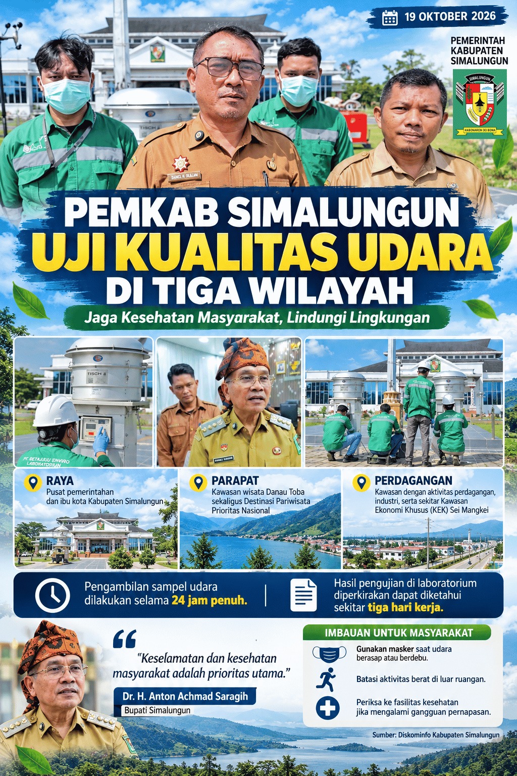 IMG-20261020-WA0001 Pemkab Simalungun Uji Kualitas Udara di Tiga Wilayah, Utamakan Kesehatan Masyarakat