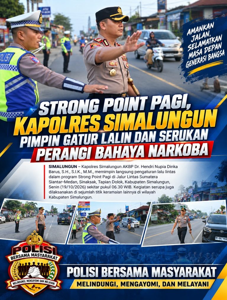 Kapolres Simalungun Turun Langsung Atur Lalu Lintas di Jalinsum Siantar-Medan, Ingatkan Pelajar dan Warga Jauhi Narkoba