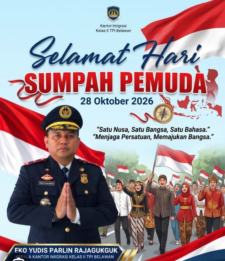 Peringati Hari Sumpah Pemuda Ke-98, Kakanim Imigrasi Kelas II TPI Belawan Dorong Generasi Muda Pertahankan Semangat Kebangsaan