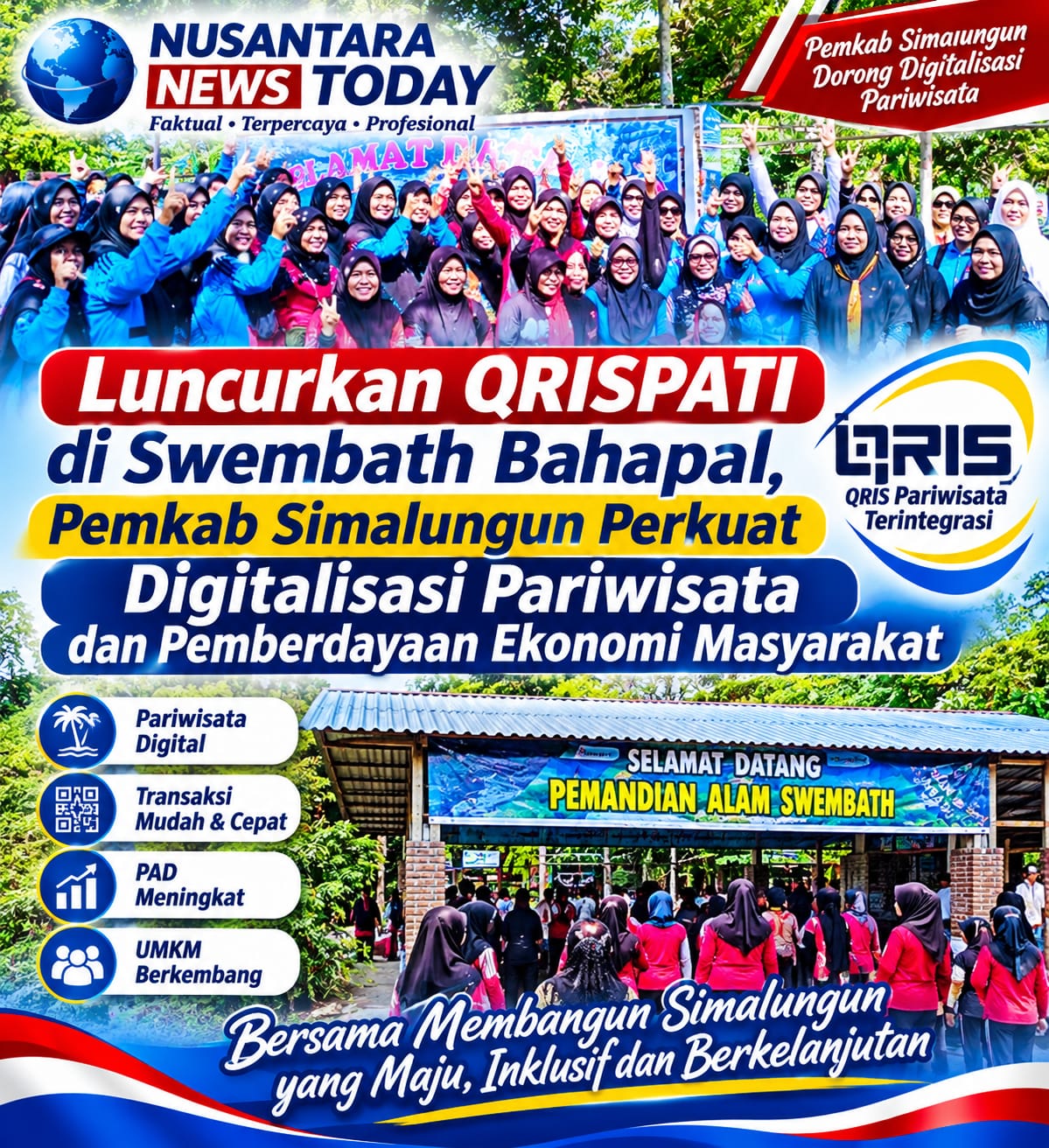 Luncurkan QRISPATI di Swembath Bahapal, Pemkab Simalungun Perkuat Digitalisasi Pariwisata dan Pemberdayaan UMKM