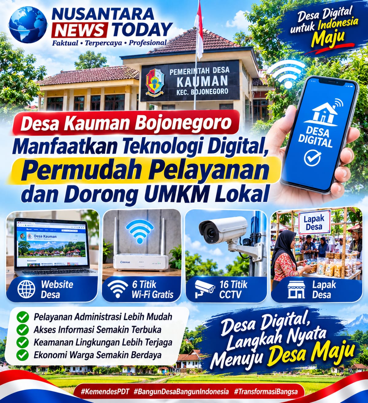 Desa Kauman Bojonegoro Manfaatkan Teknologi Digital, Permudah Pelayanan dan Dorong UMKM Lokal