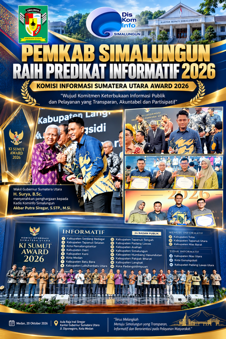 Pemkab Simalungun Raih Predikat Informatif pada KI Sumut Award 2026