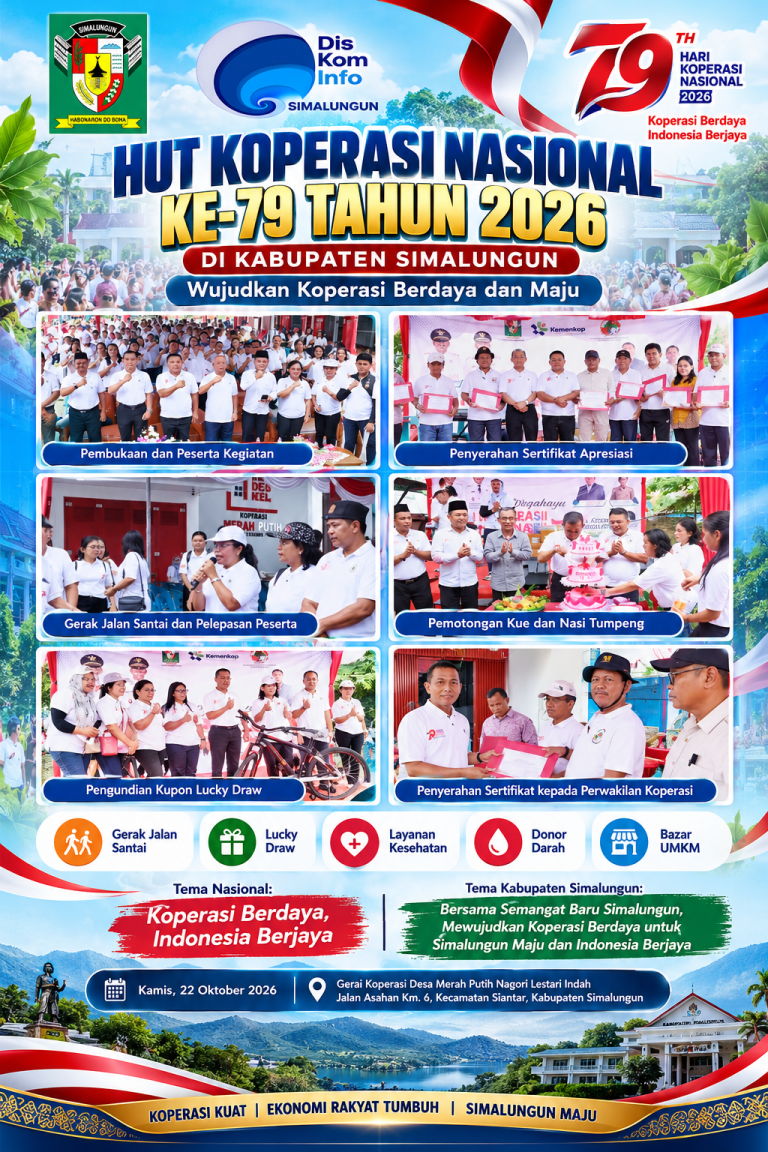 HUT Koperasi Nasional ke-79 di Simalungun, Perkuat KDKMP untuk Dorong Ekonomi Kerakyatan