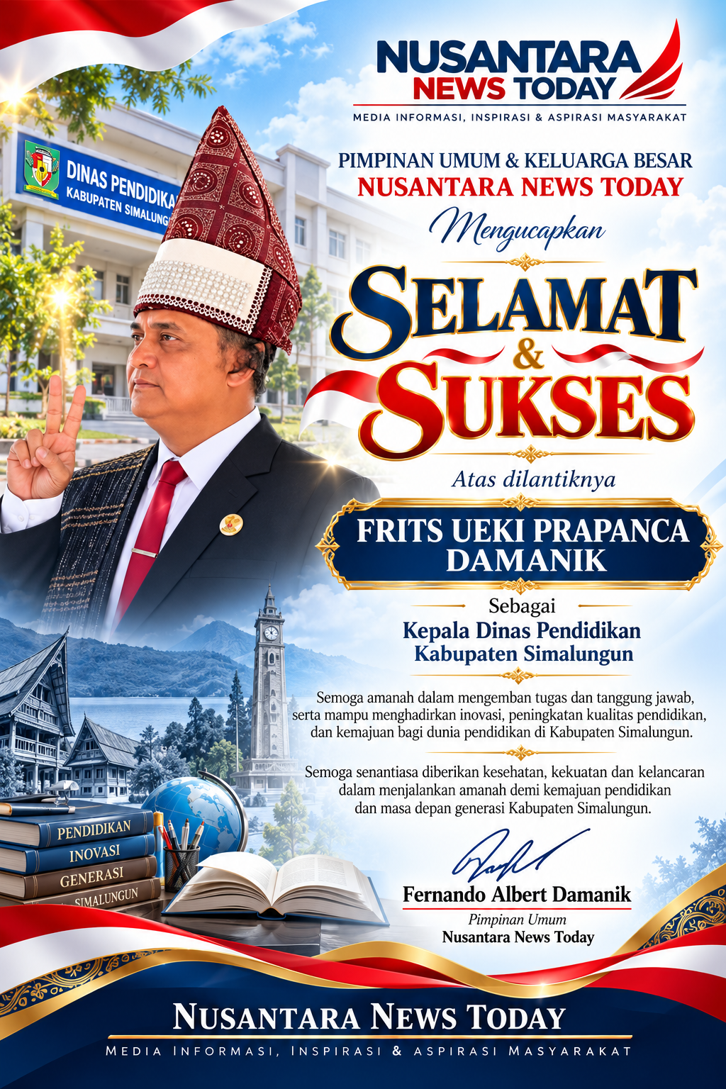 Ucapan Selamat Kepala Dinas Pendidikan Simalungun